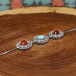 دستبند چند سنگ نقره زنانه طرح پرتو - Image 2