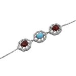 دستبند چند سنگ نقره زنانه طرح نوردخت