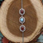 دستبند چند سنگ نقره زنانه طرح نوردخت - Image 2