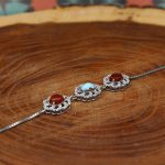 دستبند چند سنگ نقره زنانه طرح نوردخت - Image 3