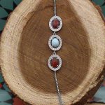 دستبند چند سنگ نقره زنانه طرح نورا - Image 2