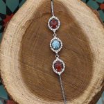 دستبند چند سنگ نقره زنانه طرح خاتون - Image 2