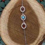 دستبند چند سنگ نقره زنانه طرح بهنوش - Image 2