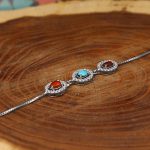 دستبند چند سنگ نقره زنانه طرح بهنوش - Image 3