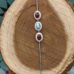 دستبند چند سنگ نقره زنانه طرح هدیش - Image 2