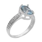 انگشتر توپاز الماس تراش نقره زنانه طرح سایرا