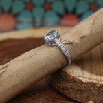 انگشتر توپاز الماس تراش نقره زنانه طرح سایرا - Image 2