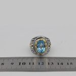 انگشتر توپاز الماس تراش نقره مردانه طرح اردشیر - Image 5