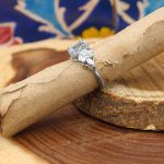 انگشتر توپاز الماس تراش نقره زنانه طرح کلارا - Image 2