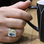 انگشتر توپاز الماس تراش نقره مردانه طرح شباهنگ - Image 4