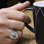 انگشتر توپاز الماس تراش نقره مردانه طرح شهروز - Image 4