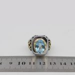 انگشتر توپاز الماس تراش نقره مردانه طرح شهروز - Image 5