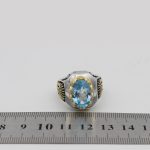 انگشتر توپاز الماس تراش نقره مردانه طرح فرداد - Image 5