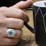 انگشتر توپاز الماس تراش نقره مردانه طرح فرداد - Image 4