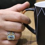 انگشتر توپاز الماس تراش نقره مردانه طرح فرزاد - Image 4