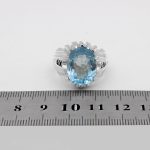 انگشتر توپاز الماس تراش نقره مردانه دست ساز طرح آریا - Image 5