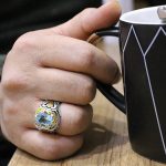 انگشتر توپاز الماس تراش نقره مردانه طرح پاینده - Image 4