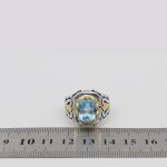 انگشتر توپاز الماس تراش نقره مردانه طرح پاینده - Image 5