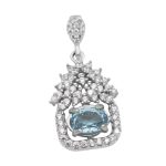 گردنبند توپاز الماس تراش زنانه نقره طرح غزاله