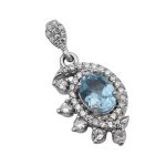 گردنبند توپاز الماس تراش زنانه نقره طرح جانان