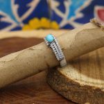 انگشتر فیروزه نیشابوری نقره زنانه طرح ثنا - Image 2