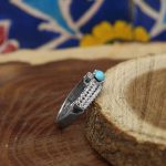 انگشتر فیروزه نیشابوری نقره زنانه طرح ثنا - Image 3