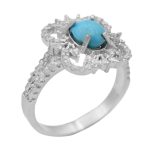 انگشتر فیروزه نیشابوری نقره زنانه طرح ساریو