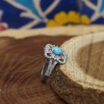 انگشتر فیروزه نیشابوری نقره زنانه طرح ساریو - Image 2