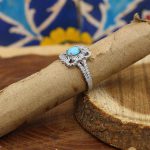 انگشتر فیروزه نیشابوری نقره زنانه طرح ساریو - Image 3