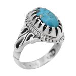 انگشتر فیروزه نیشابوری نقره مردانه طرح نامجو