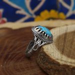 انگشتر فیروزه نیشابوری نقره مردانه طرح نامجو - Image 3