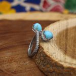 انگشتر فیروزه نیشابوری نقره زنانه طرح آزاده - Image 2