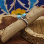 انگشتر فیروزه نیشابوری نقره زنانه طرح آزاده - Image 3