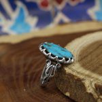 انگشتر فیروزه نیشابوری نقره مردانه طرح رحمان - Image 2