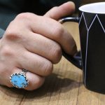 انگشتر فیروزه نیشابوری نقره مردانه طرح رحمان - Image 4