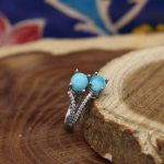 انگشتر فیروزه نیشابوری نقره زنانه طرح صحرا - Image 2