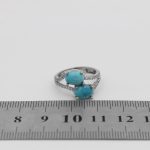 انگشتر فیروزه نیشابوری نقره زنانه طرح صحرا - Image 4