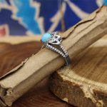 انگشتر فیروزه نیشابوری نقره زنانه طرح حوراء - Image 2