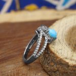 انگشتر فیروزه نیشابوری نقره زنانه طرح حوراء - Image 3