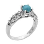 انگشتر فیروزه نیشابوری نقره زنانه طرح نیروانا