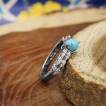 انگشتر فیروزه نیشابوری نقره زنانه طرح نیروانا - Image 2