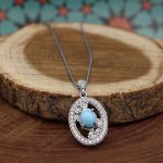 گردنبند فیروزه نیشابوری نقره زنانه طرح مهناز - Image 2