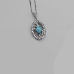 گردنبند فیروزه نیشابوری نقره زنانه طرح مهناز - Image 3