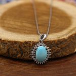 گردنبند فیروزه نیشابوری نقره زنانه طرح ترانه - Image 3