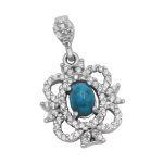 گردنبند فیروزه نیشابوری نقره زنانه طرح رویا