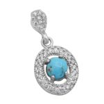 گردنبند فیروزه نیشابوری نقره زنانه طرح رودابه