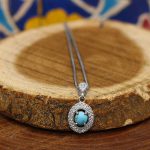 گردنبند فیروزه نیشابوری نقره زنانه طرح رودابه - Image 2