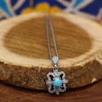 گردنبند فیروزه نیشابوری نقره زنانه طرح سرنا - Image 2