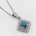 گردنبند فیروزه نیشابوری نقره زنانه طرح ساجده - Image 3