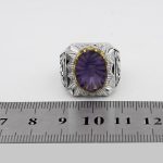 انگشتر آمیتیست نقره مردانه دست ساز طرح کیان - Image 5